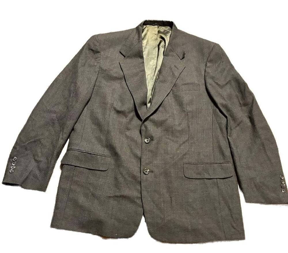 Krizia Menswear Styled in Italy for Dillard's Gray Micro-Pattern Two-Button Blaz